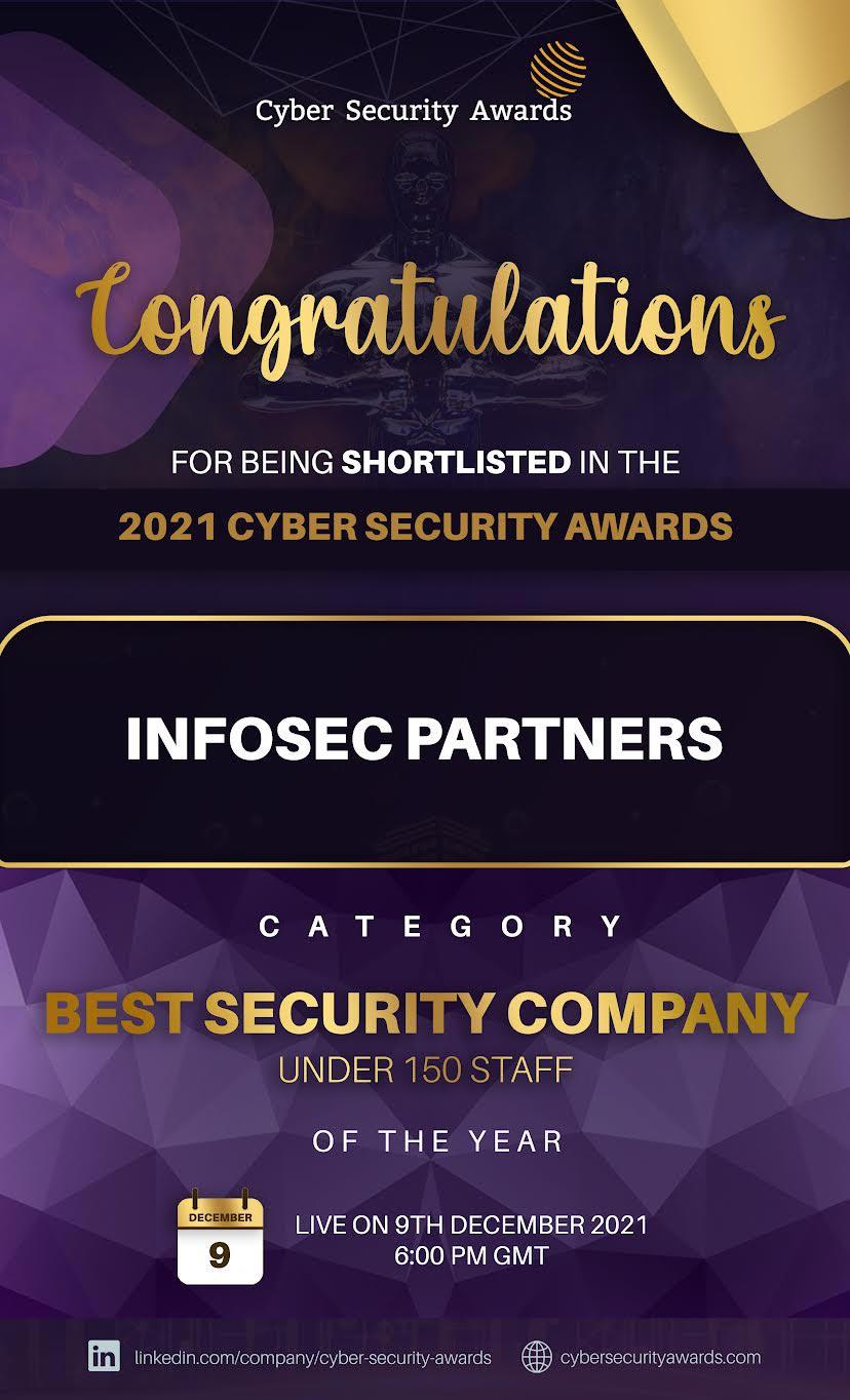 infosec partners shortlisted for 2021 cyber security awards