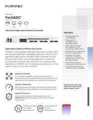 fortinet data sheet - FortiADC