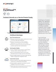 fortinet data sheet - forticloud