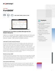 fortinet data sheet - FortiSIEM