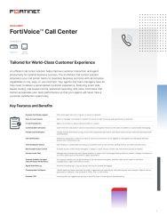 Fortinet data sheet - FortiVoice call centre