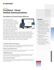 fortinet data sheet - forti voice unified comms cloud
