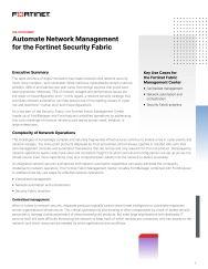 fortinet solution brief - automate network management fortinet security platform
